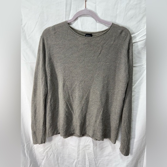 Eileen Fisher 100% Merino Wool Textured Knit Top Sweater Gray Size Small S - Picture 2 of 7